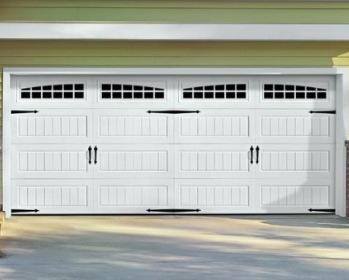White Double Door Garage with Windows